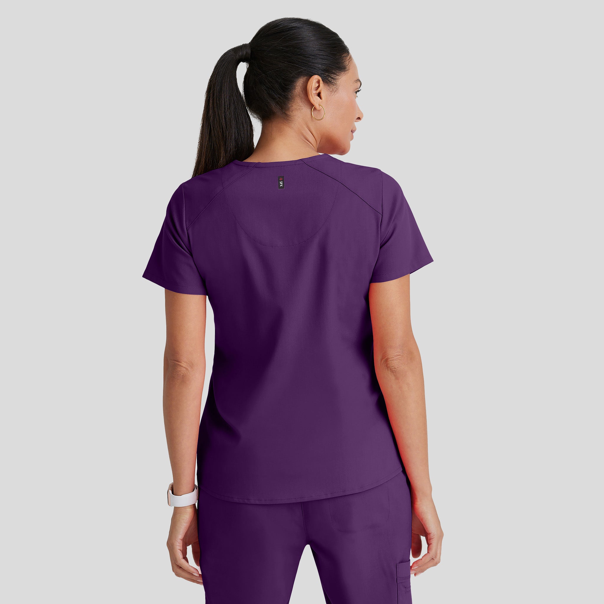 Emma 4-Pocket V-Neck Scrub Top | Eggplant