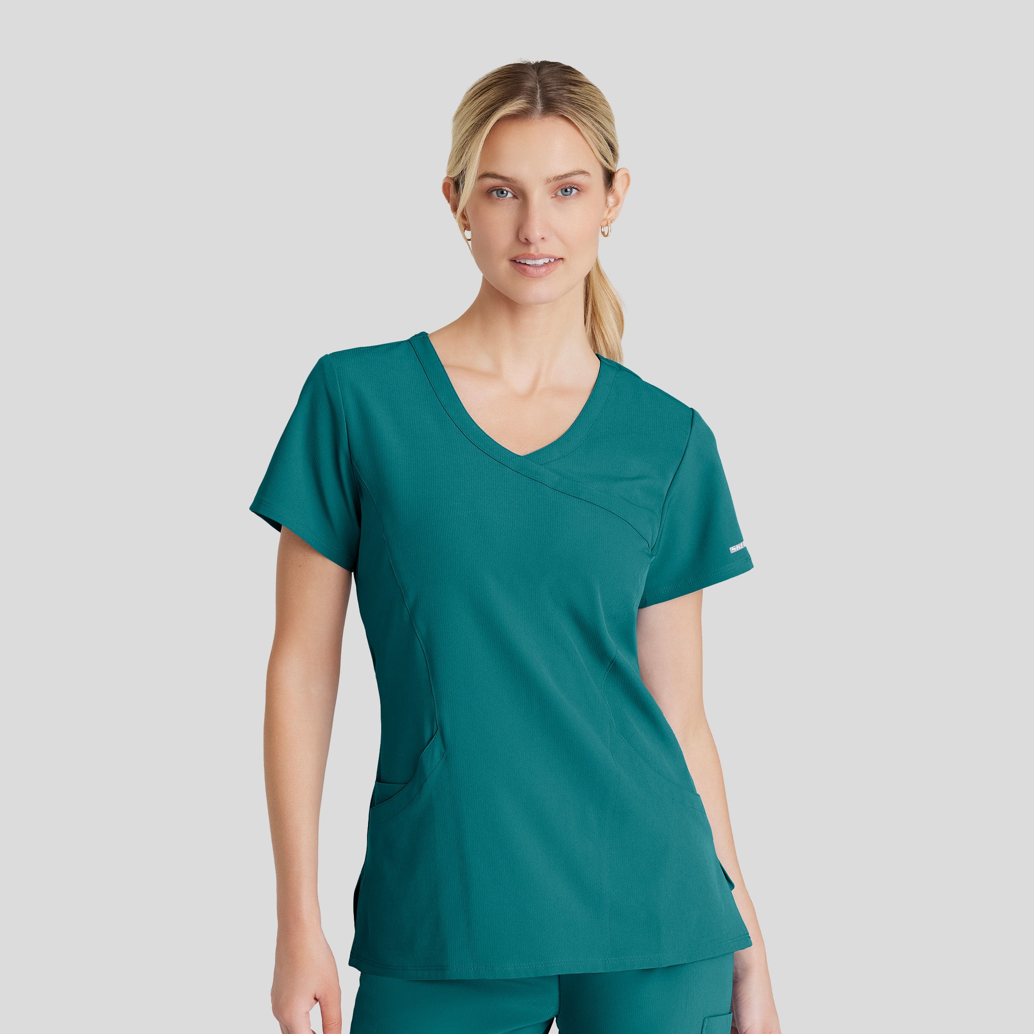 Reliance 3-Pocket Crossover V-Neck Scrub Top | Teal