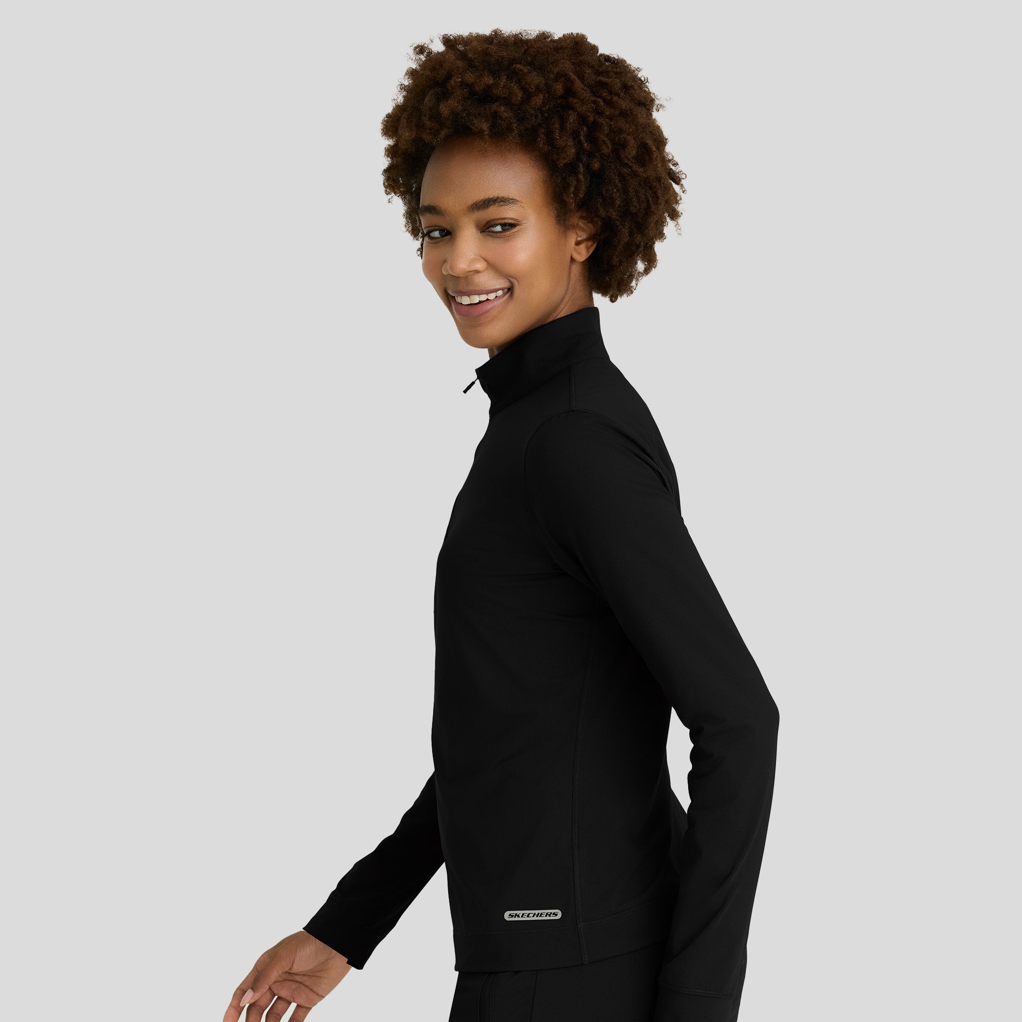 Atlas Women's Mock Neck Long Sleeve Top | Black