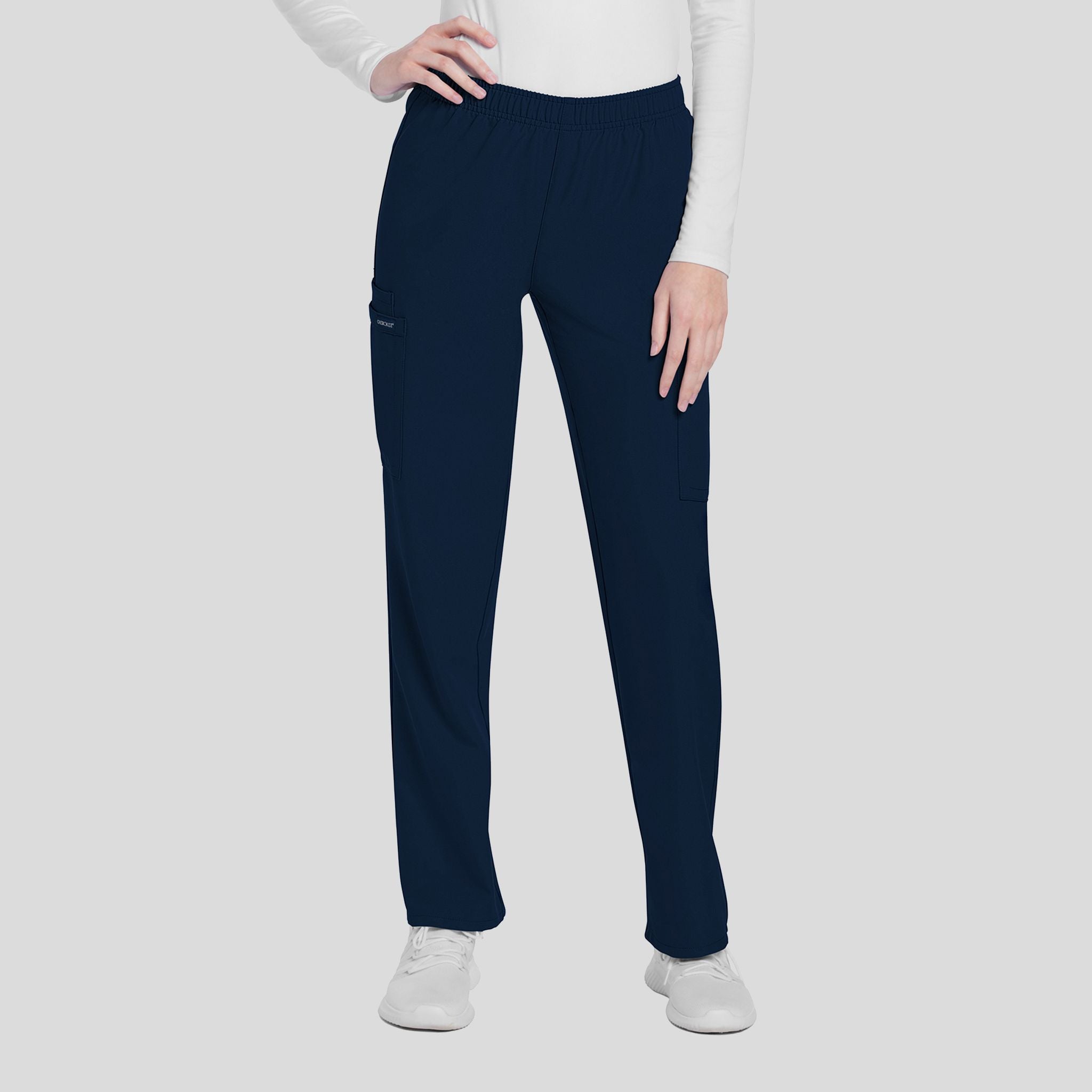 Mid Rise Pull-on Slim Leg Cargo Pant | Navy