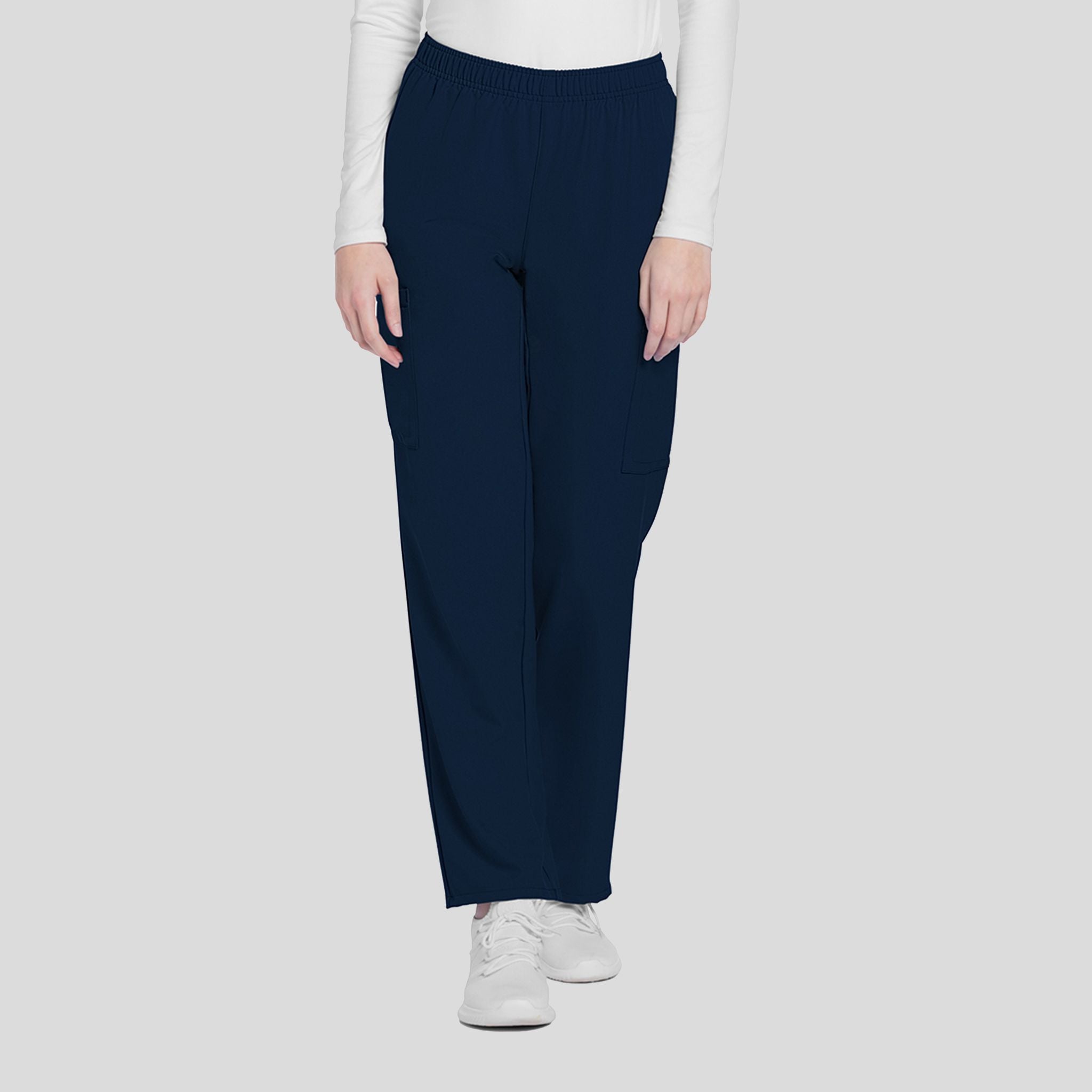 Mid Rise Pull-on Slim Leg Cargo Pant | Navy