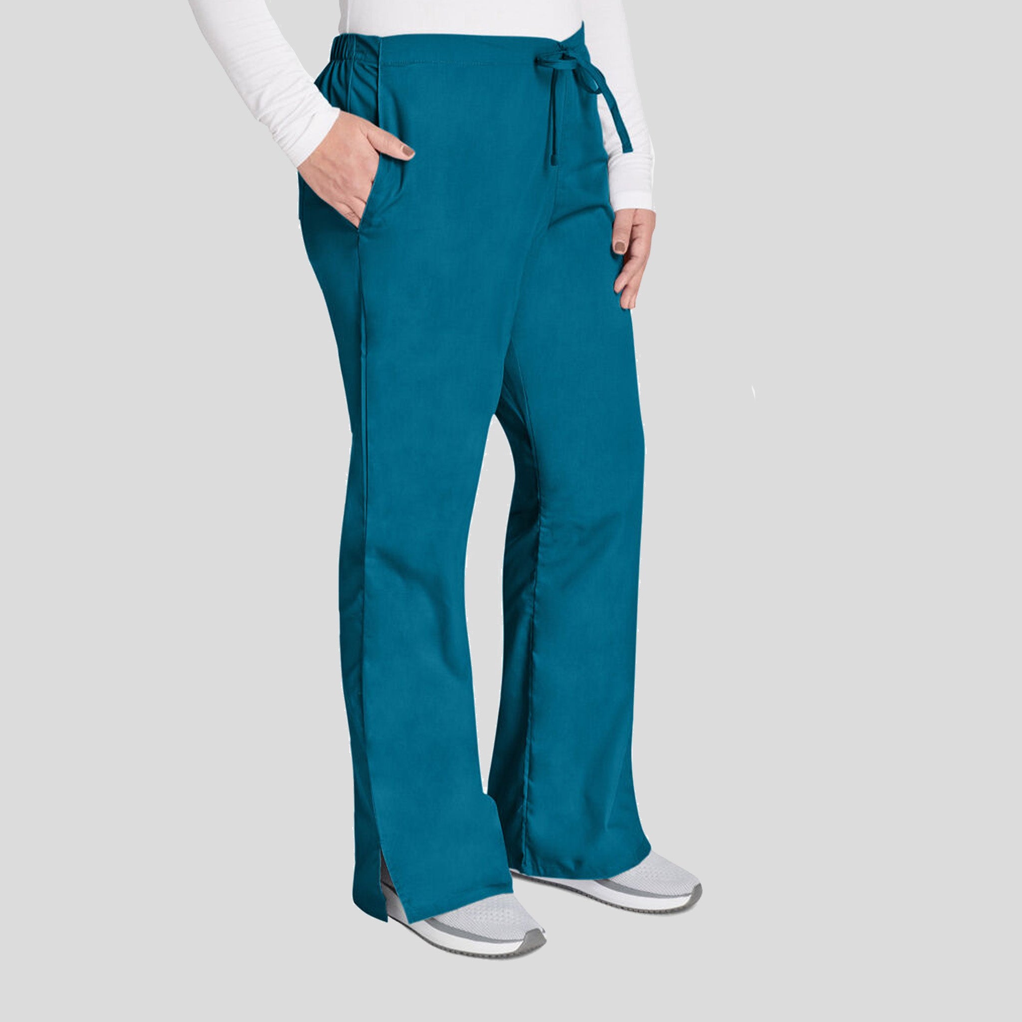 Natural Rise Flare Leg Drawstring Pant | Caribbean