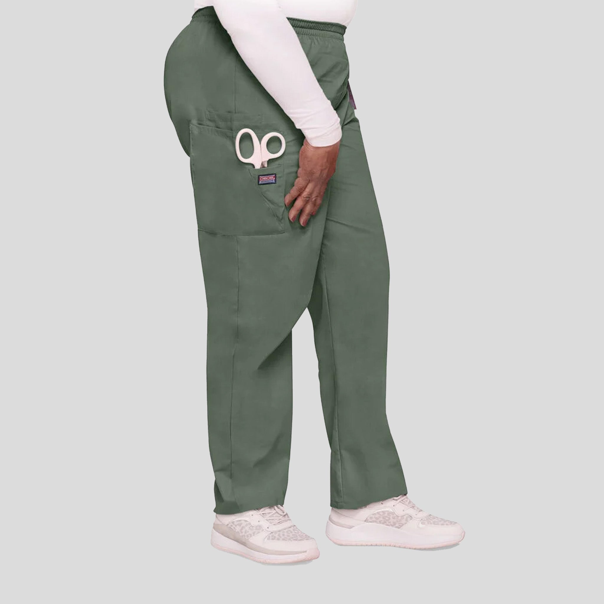 Elastic Waist Utility Scrub Pant | Olive