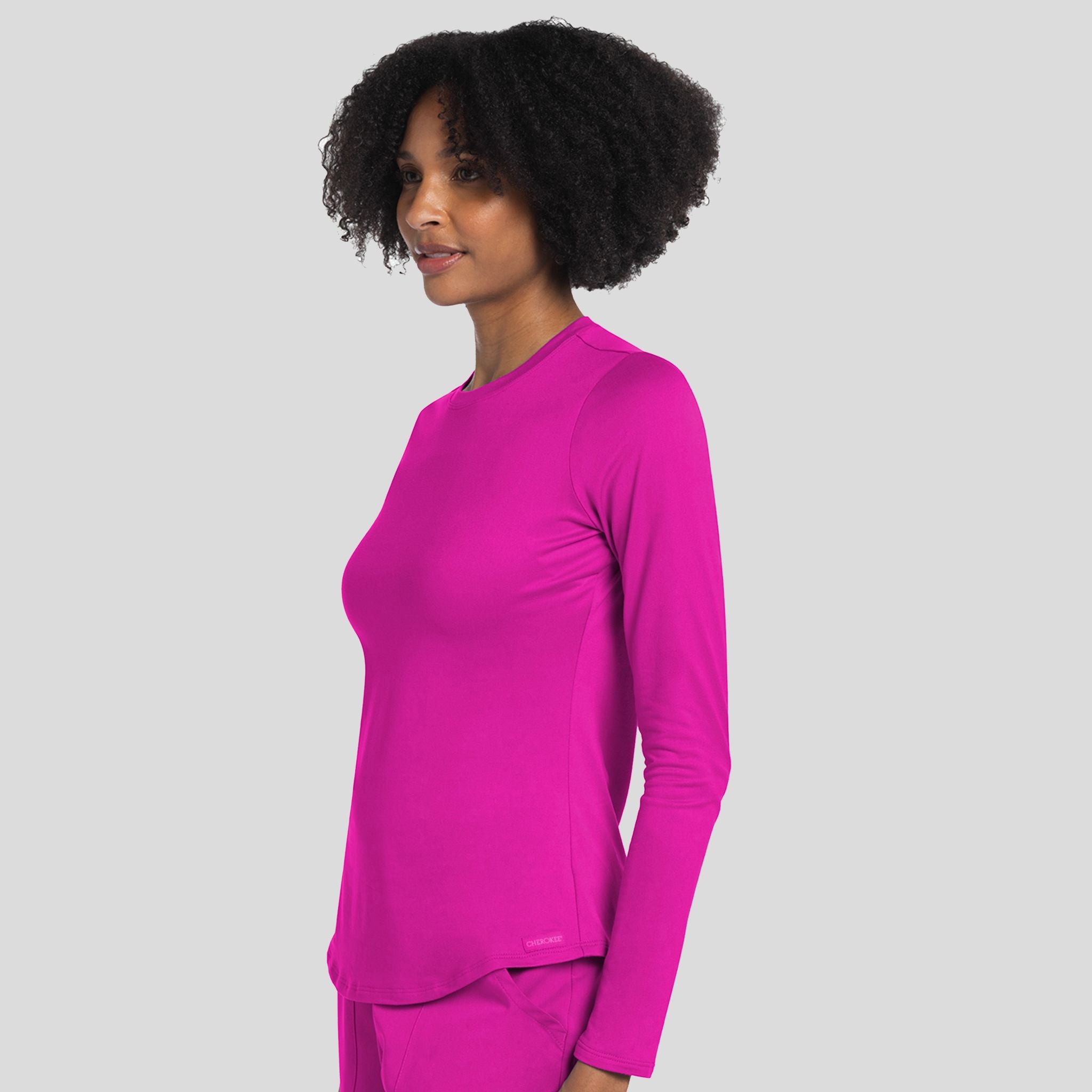 Long Sleeve Underscrub Knit Tee | Electric Pink