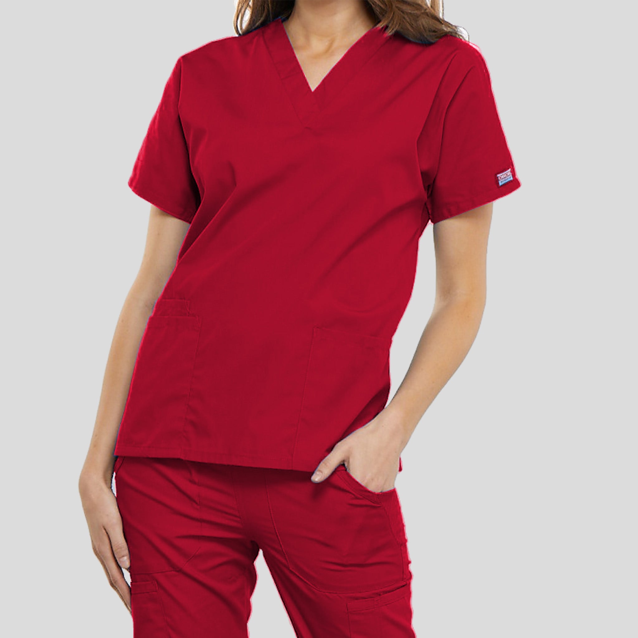Women's V-Neck 2 Pocket | Red