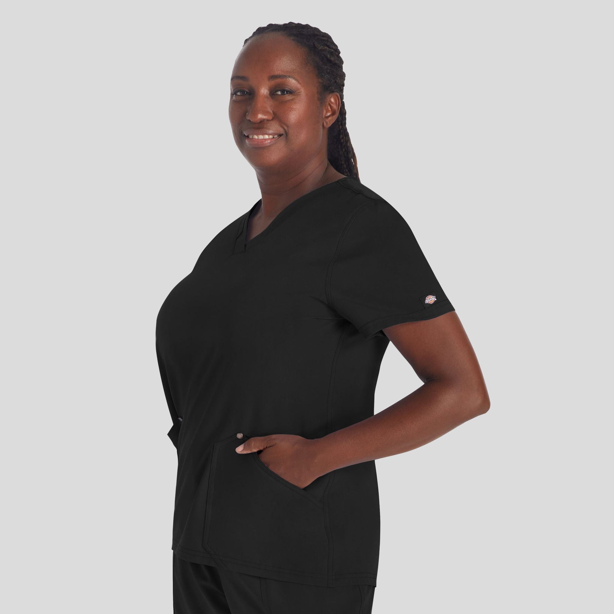Women's V-Neck Scrub Top | Black