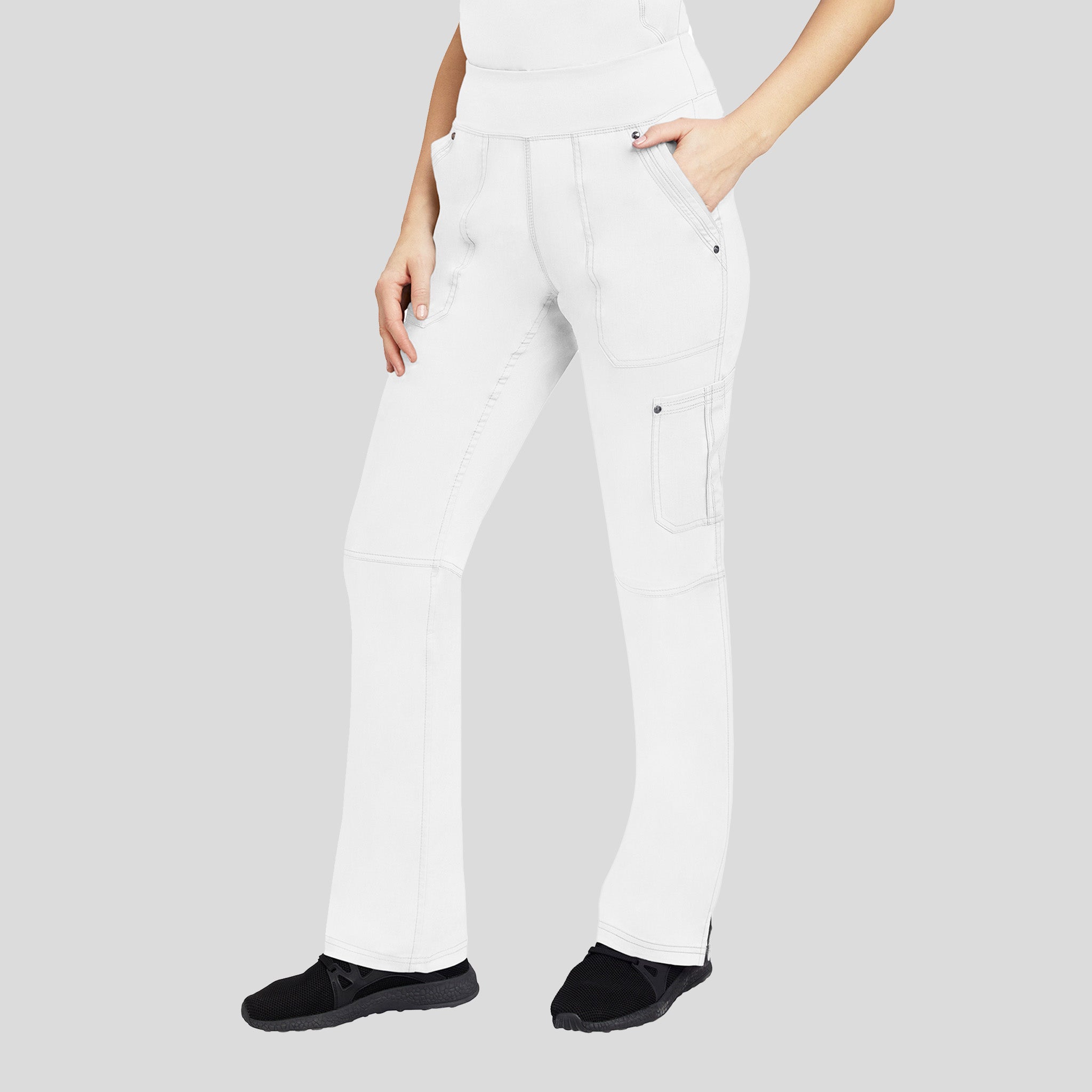 Tori Yoga Scrub Pant | White