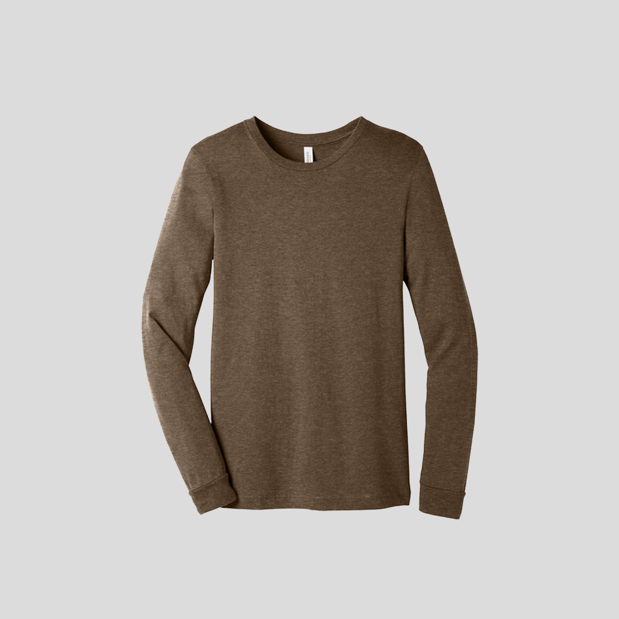 Unisex Heather CVC Long Sleeve Tee | Heather Brown
