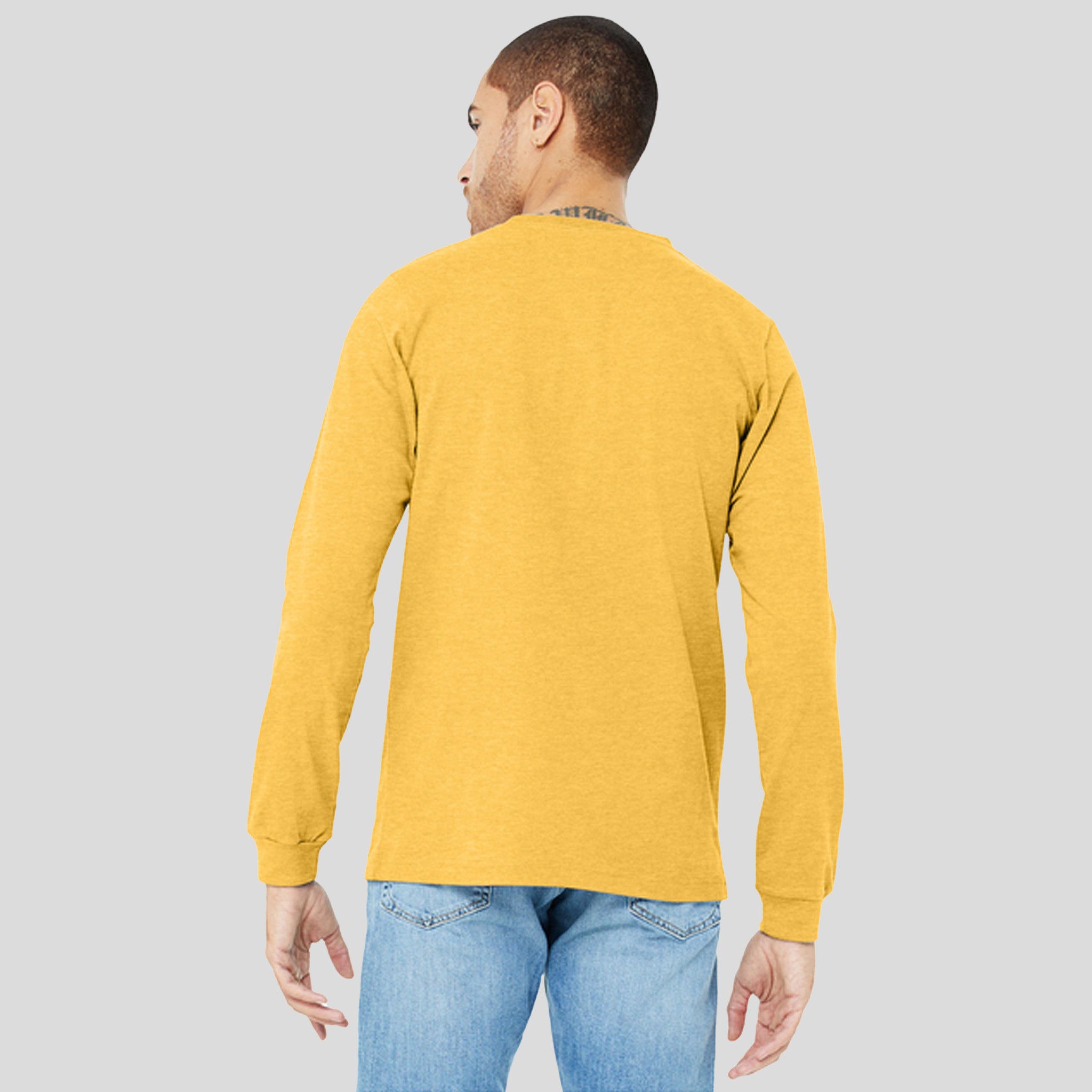 Unisex Heather CVC Long Sleeve Tee | Heather Yellow Gold