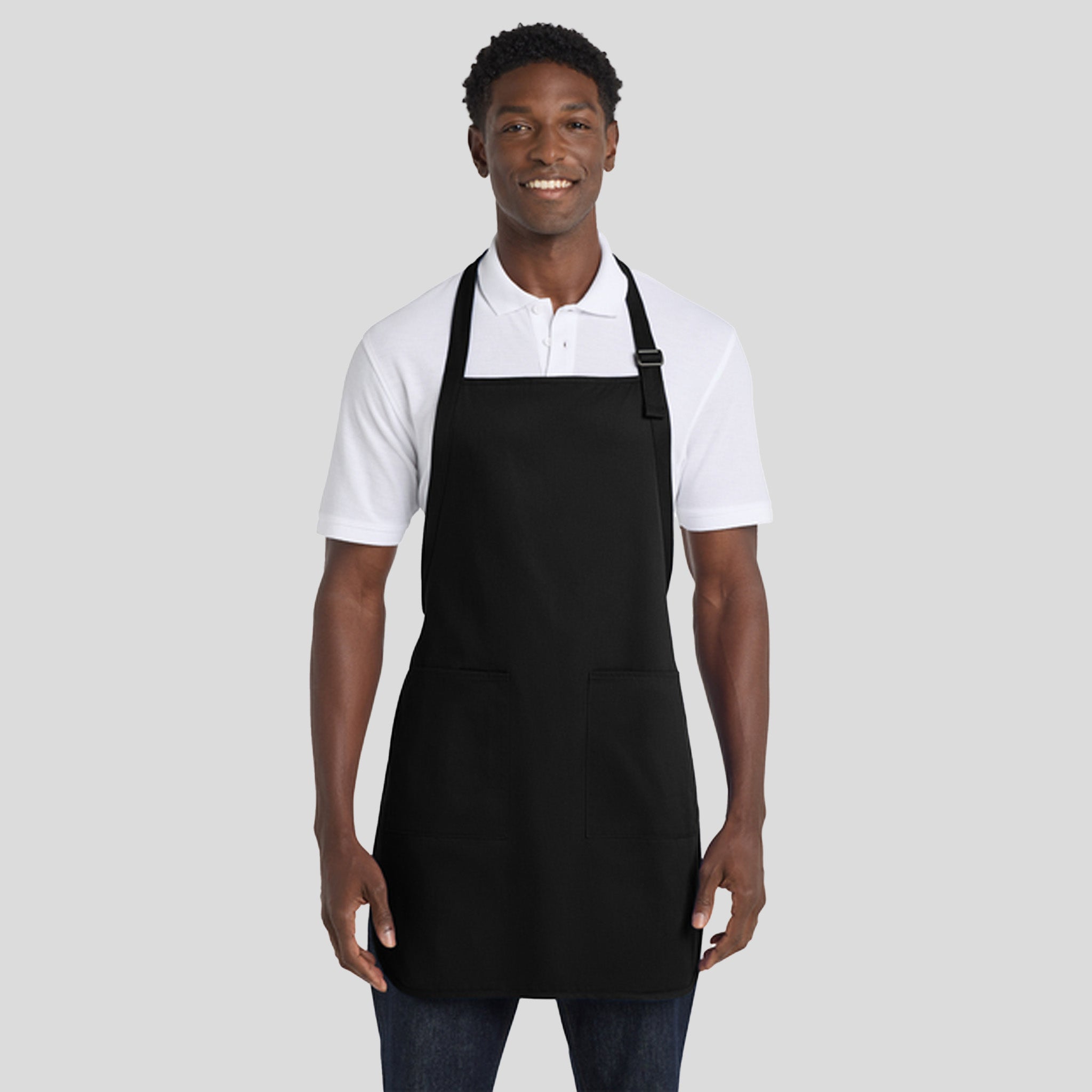 Full-Length Apron with Pockets | Black