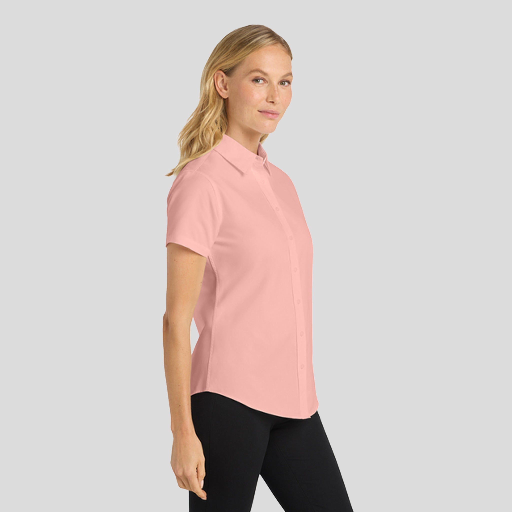 Women's Short Sleeve Easy Care Shirt | Light Pink