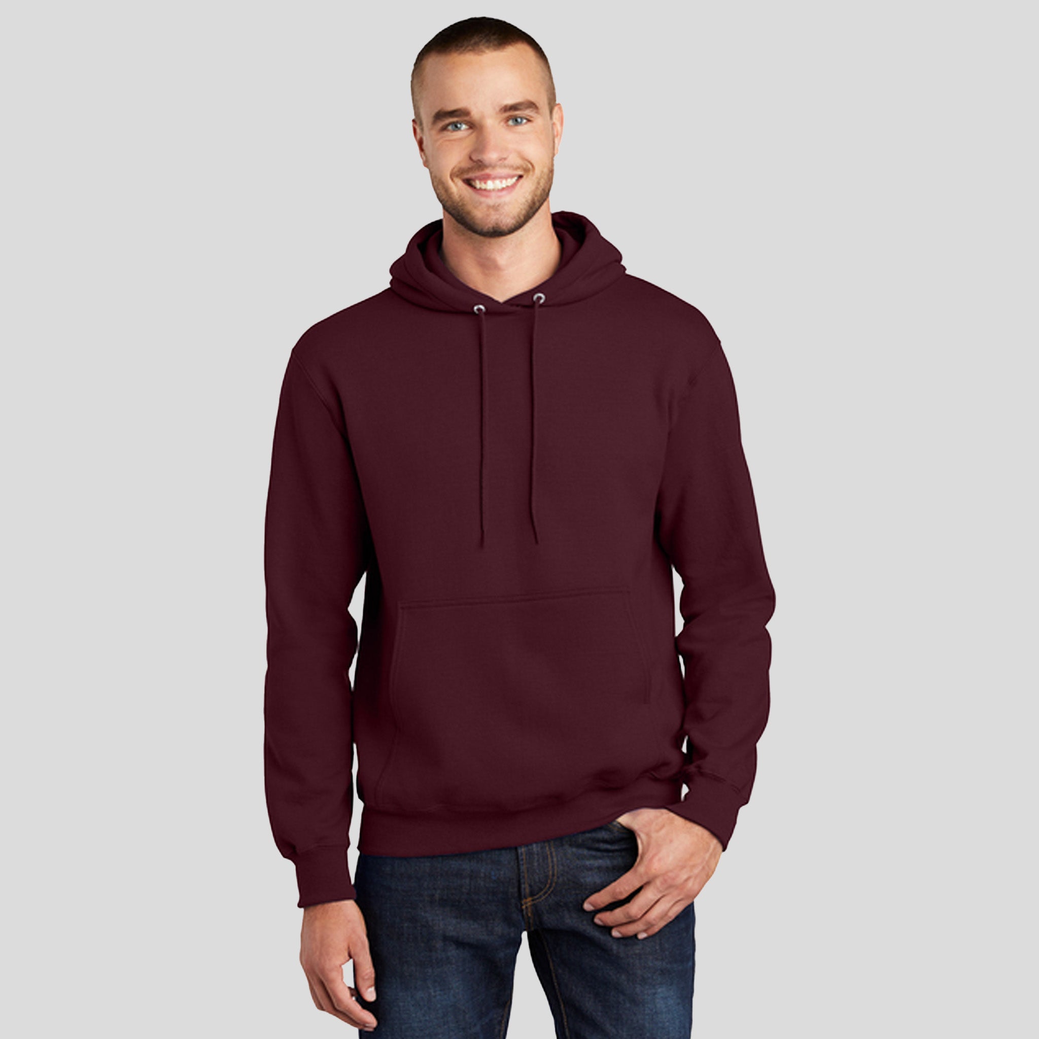 Tall Essential Fleece Pullover Hooded Sweatshirt | Maroon