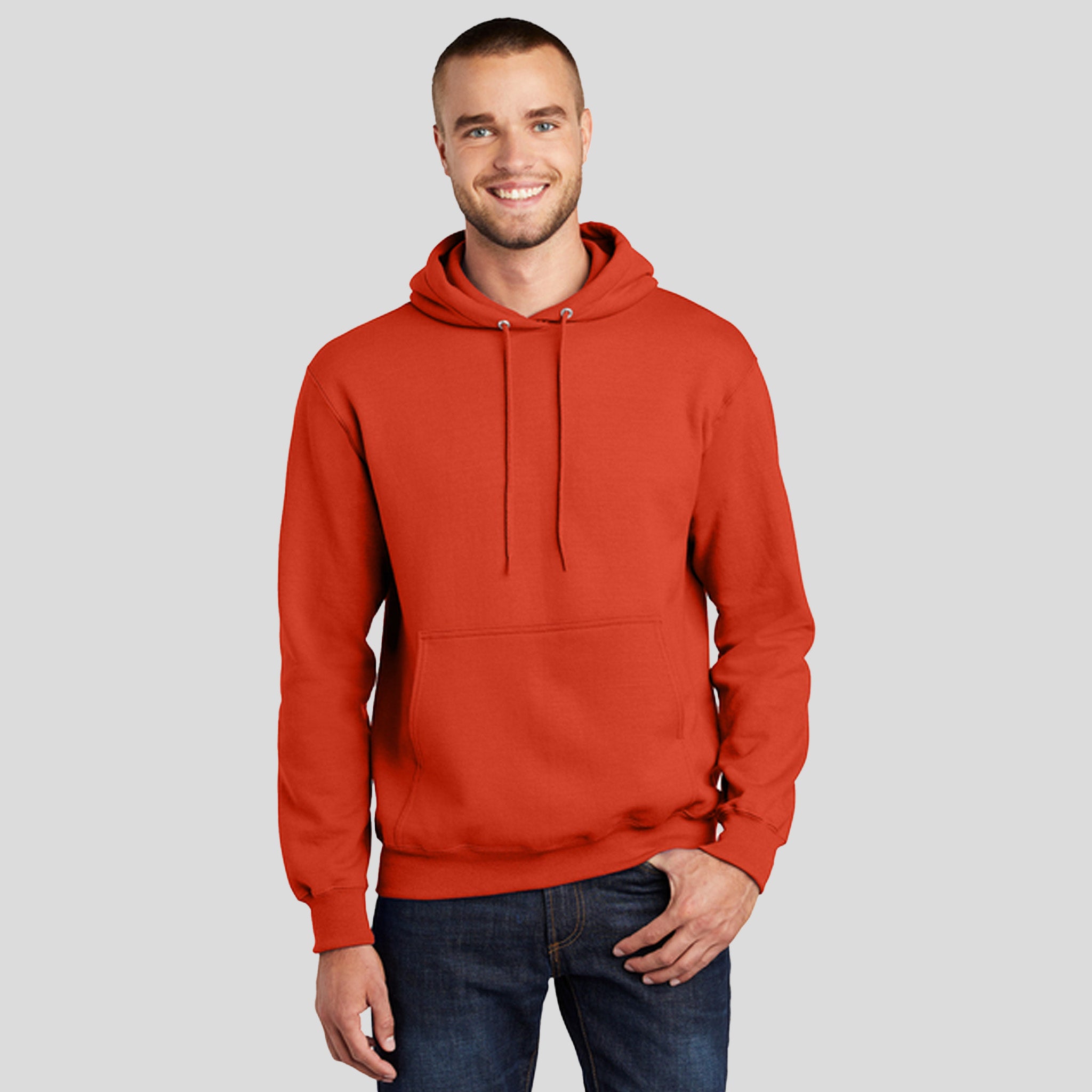 Tall Essential Fleece Pullover Hooded Sweatshirt | Orange