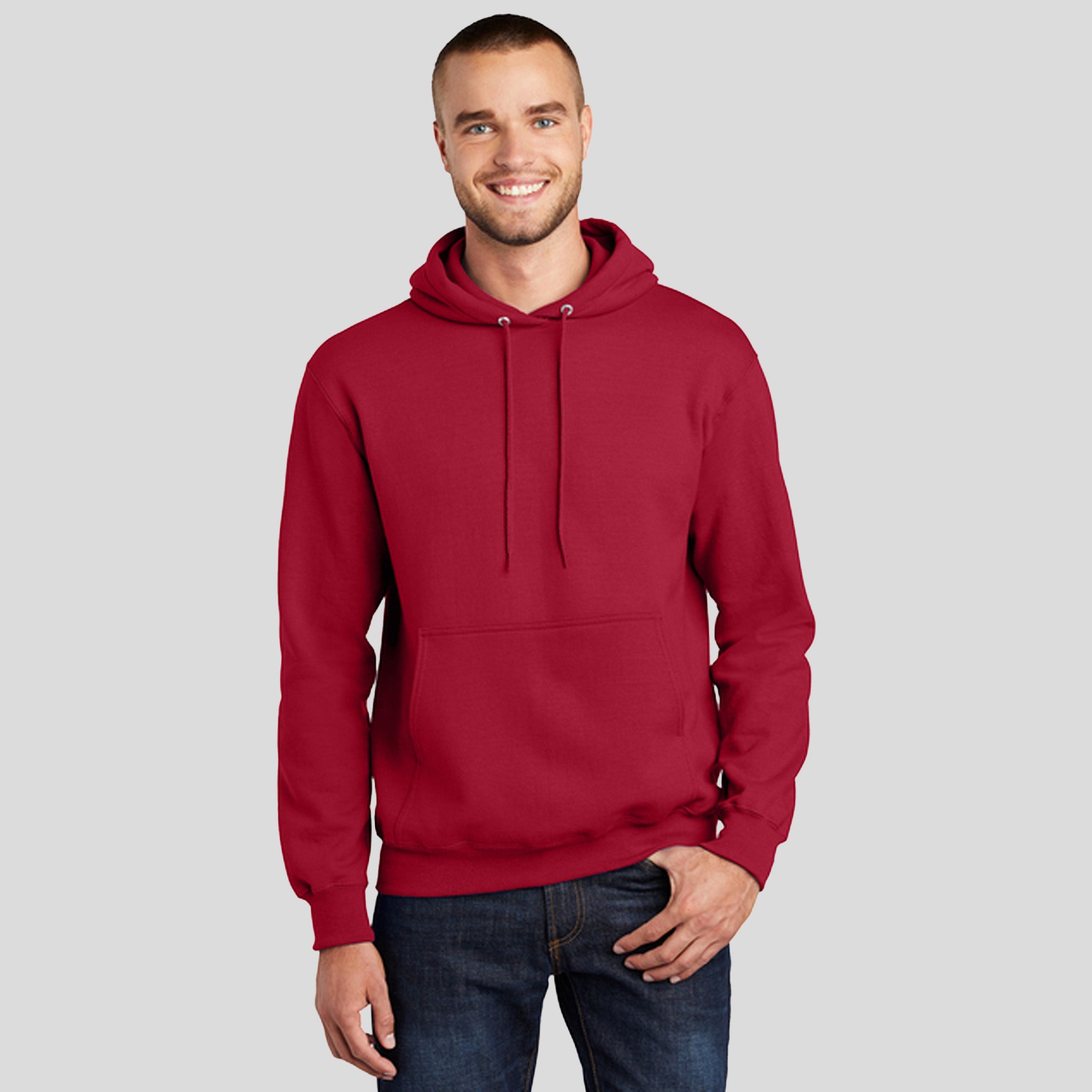 Tall Essential Fleece Pullover Hooded Sweatshirt | Red