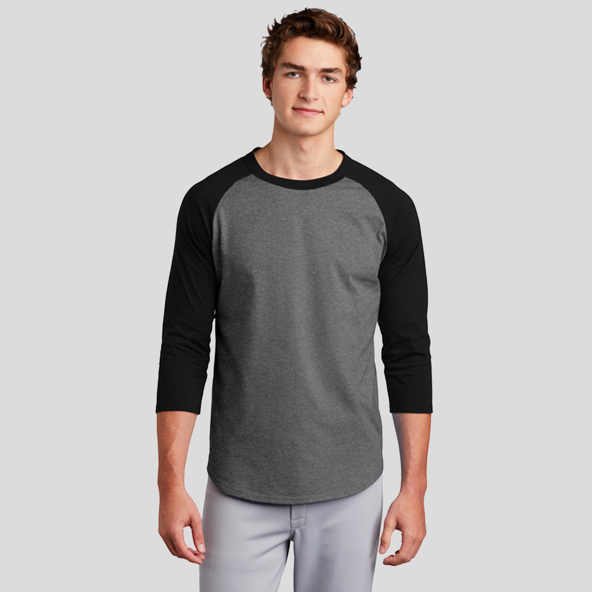 Colorblock Raglan Jersey | Dark Heather Grey/Black