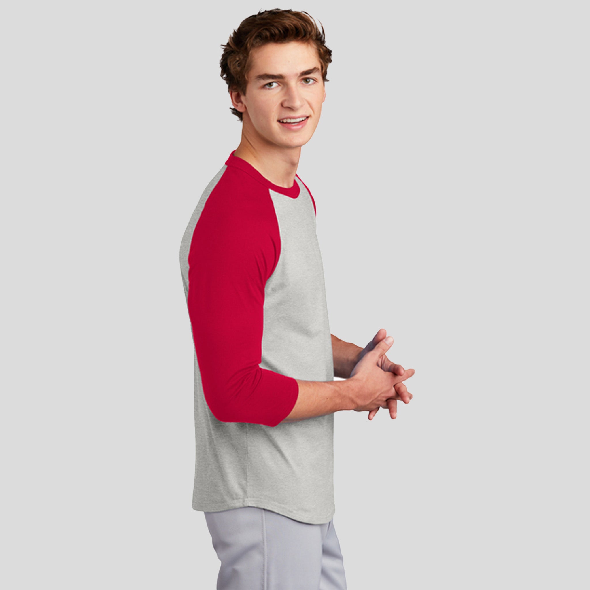 Colorblock Raglan Jersey | Heather Grey/Red