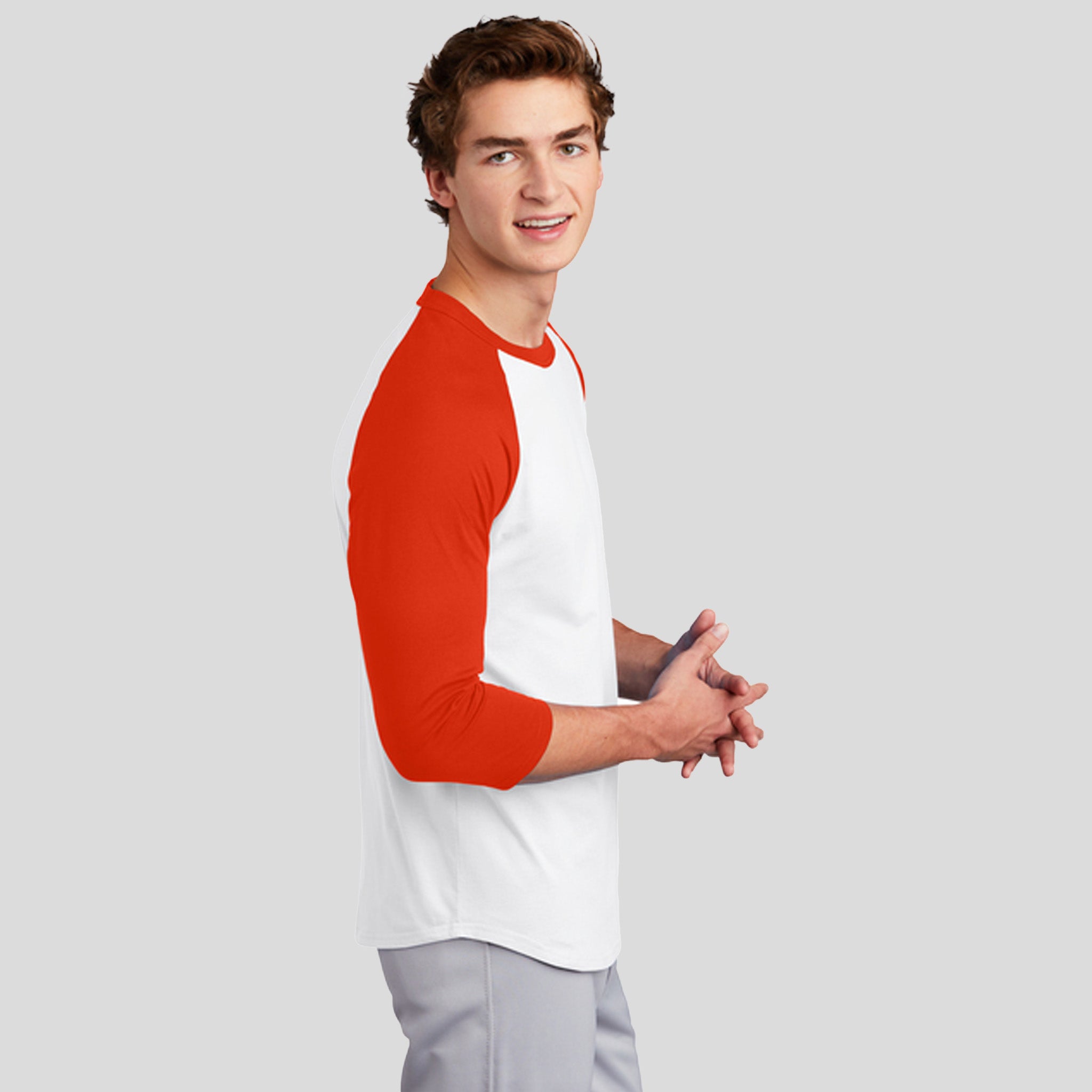 Colorblock Raglan Jersey | White/Deep Orange