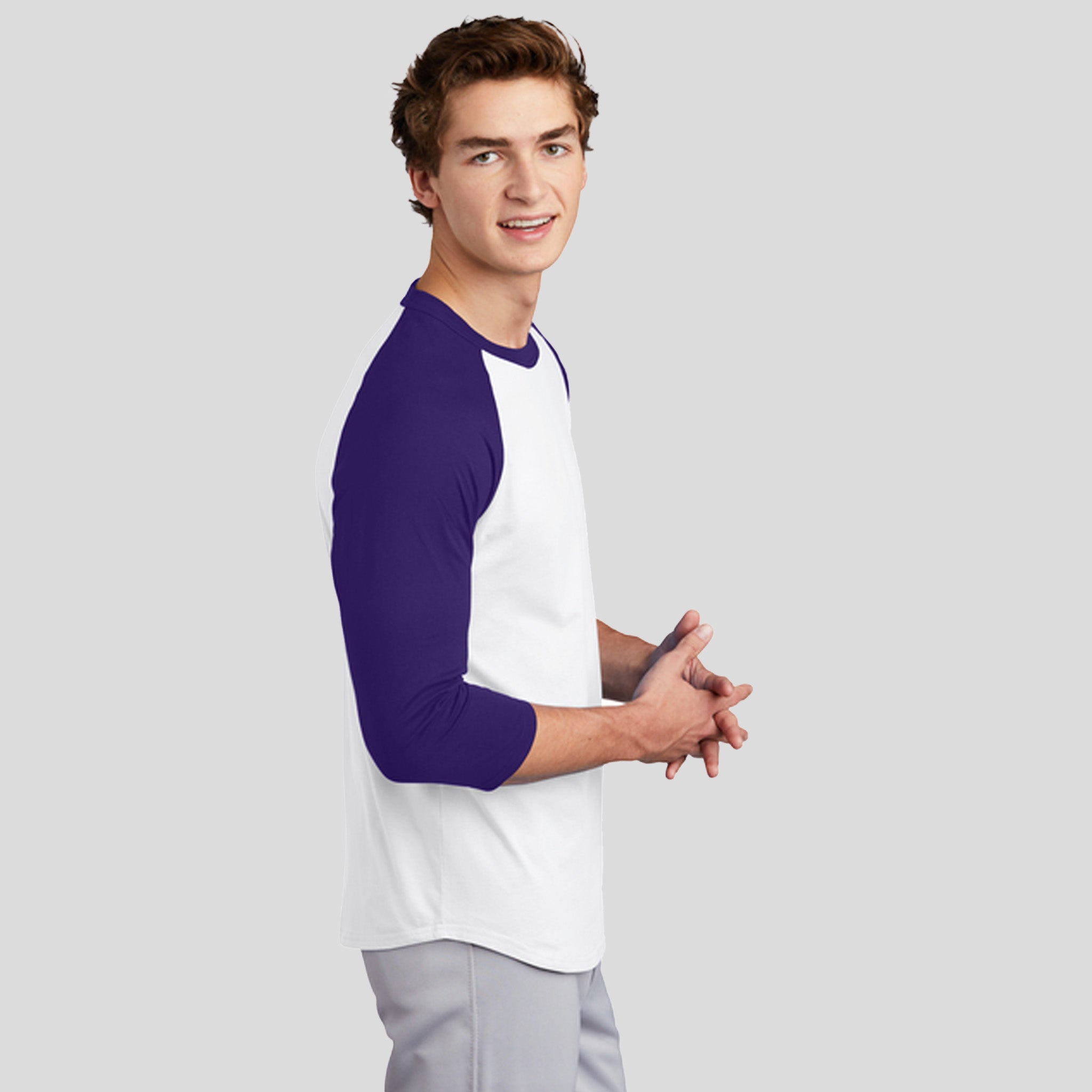 Colorblock Raglan Jersey | White/Purple