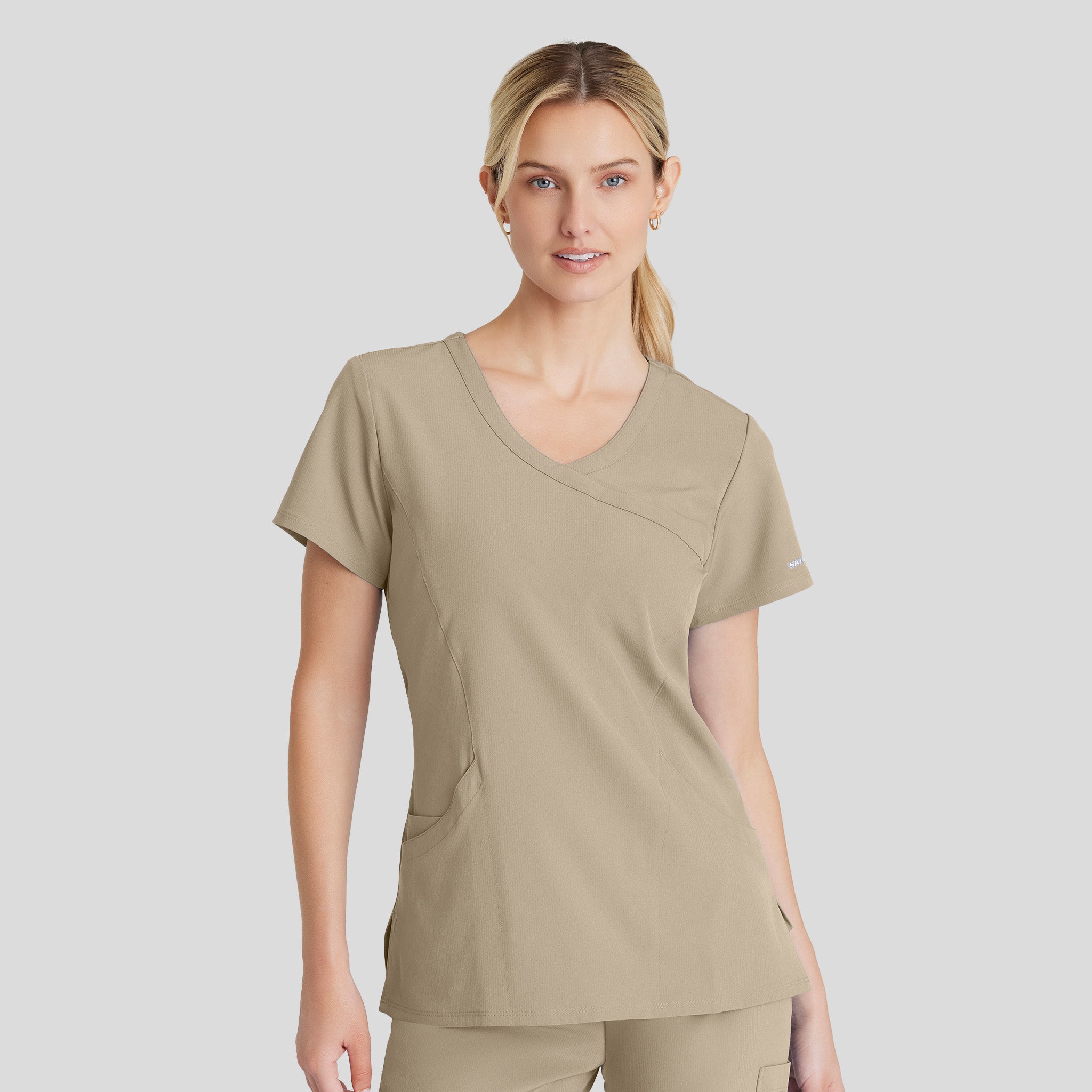 Reliance 3-Pocket Crossover V-Neck Scrub Top | Khaki