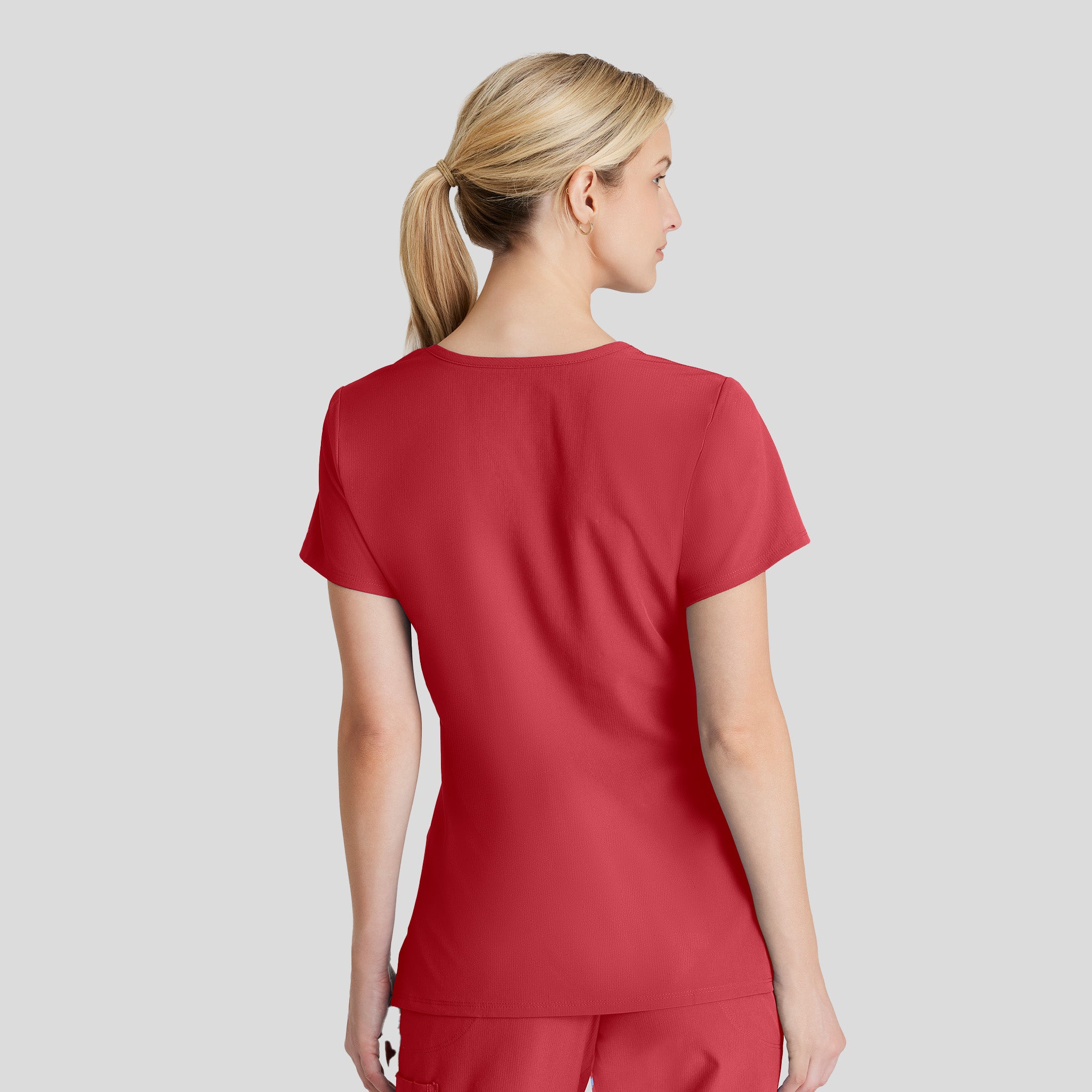 Reliance 3-Pocket Crossover V-Neck Scrub Top | Red