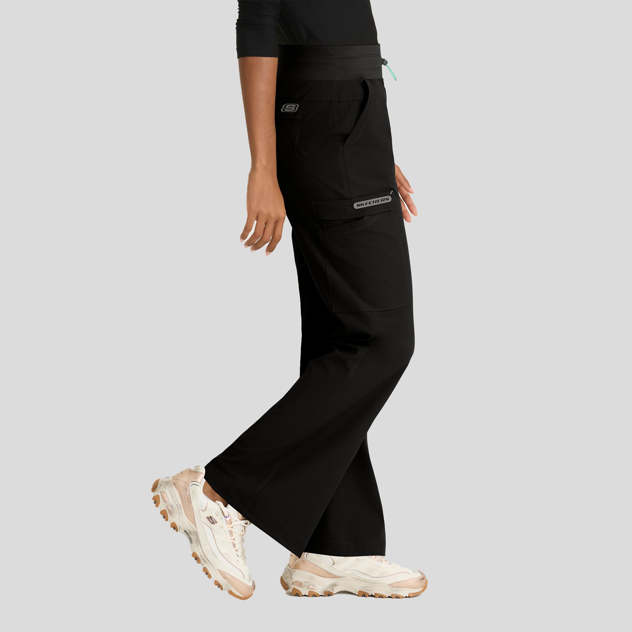Explore 5-Pocket Knit Waistband Fit & Flare Pant  | Black