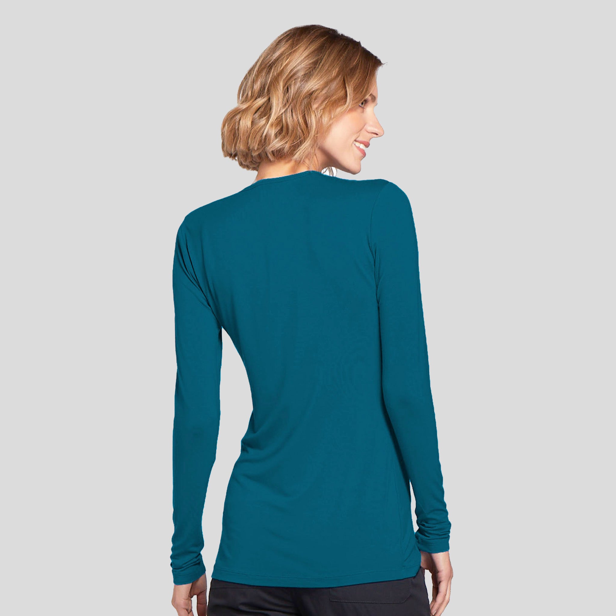 Long Sleeve Knit Underscrub | Caribbean