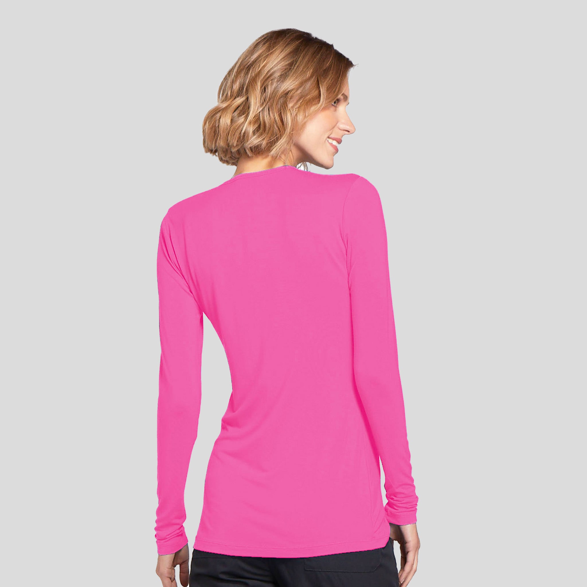 Long Sleeve Knit Underscrub | Shocking Pink
