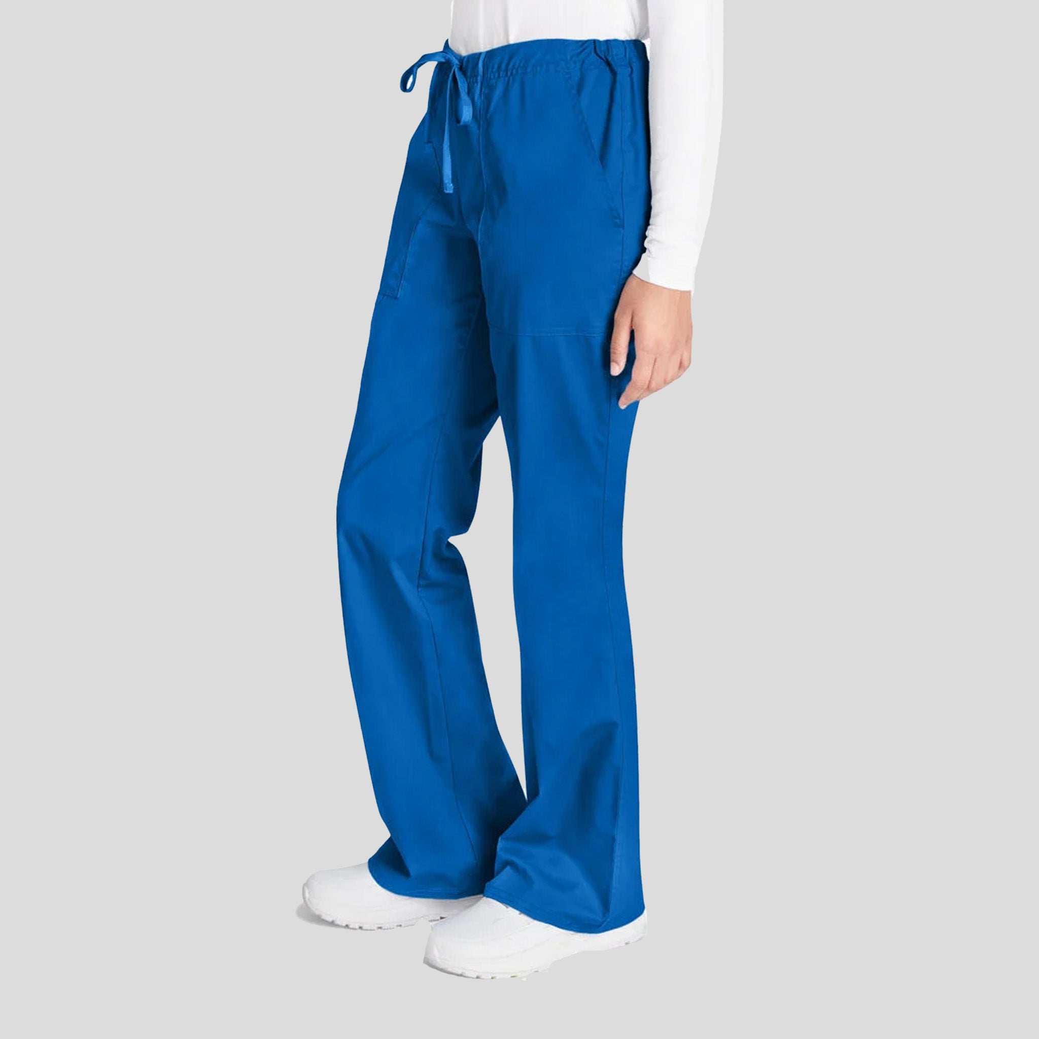 Flare Leg Drawstring Scrub Pant | Royal