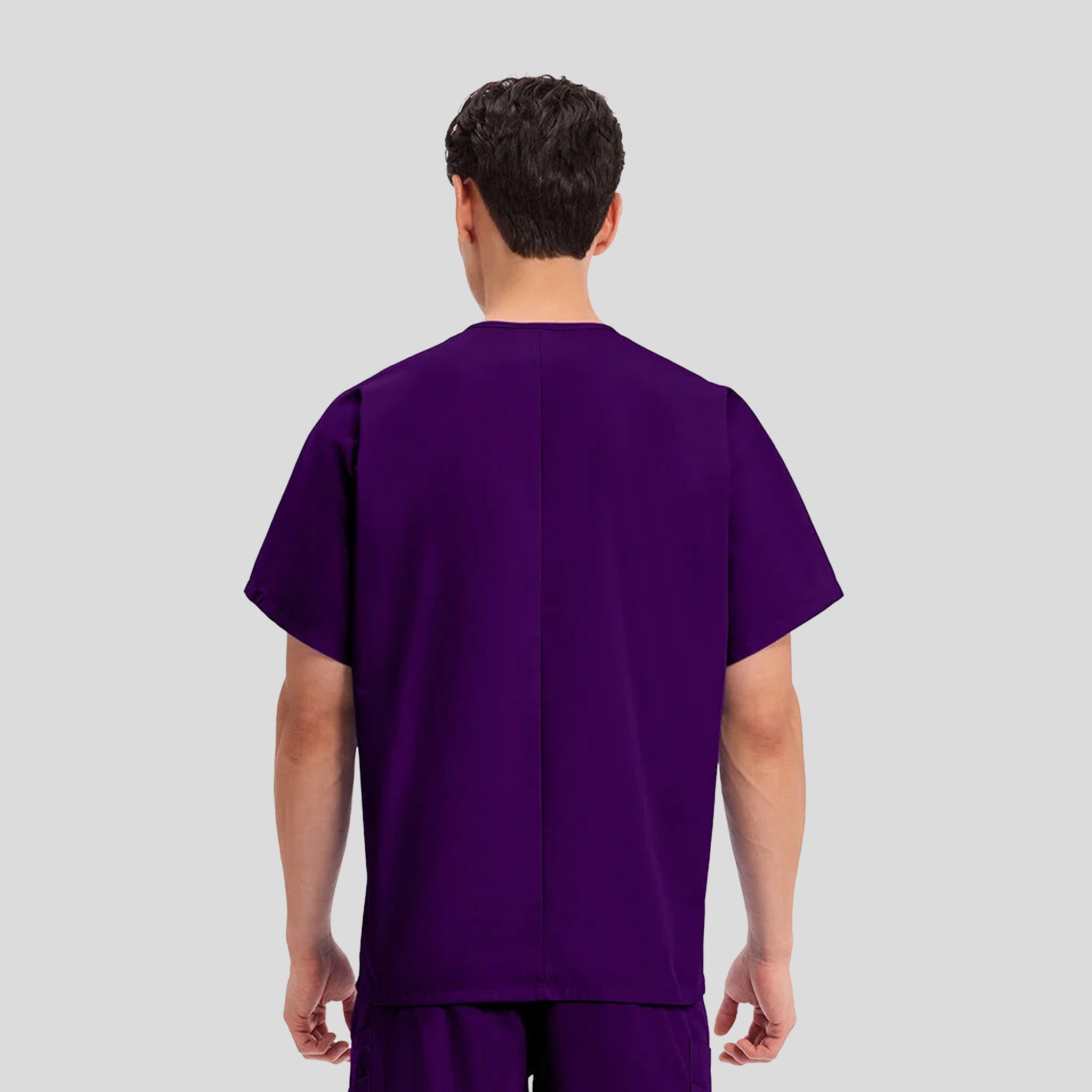 Unisex V-Neck 1 Pocket | Eggplant