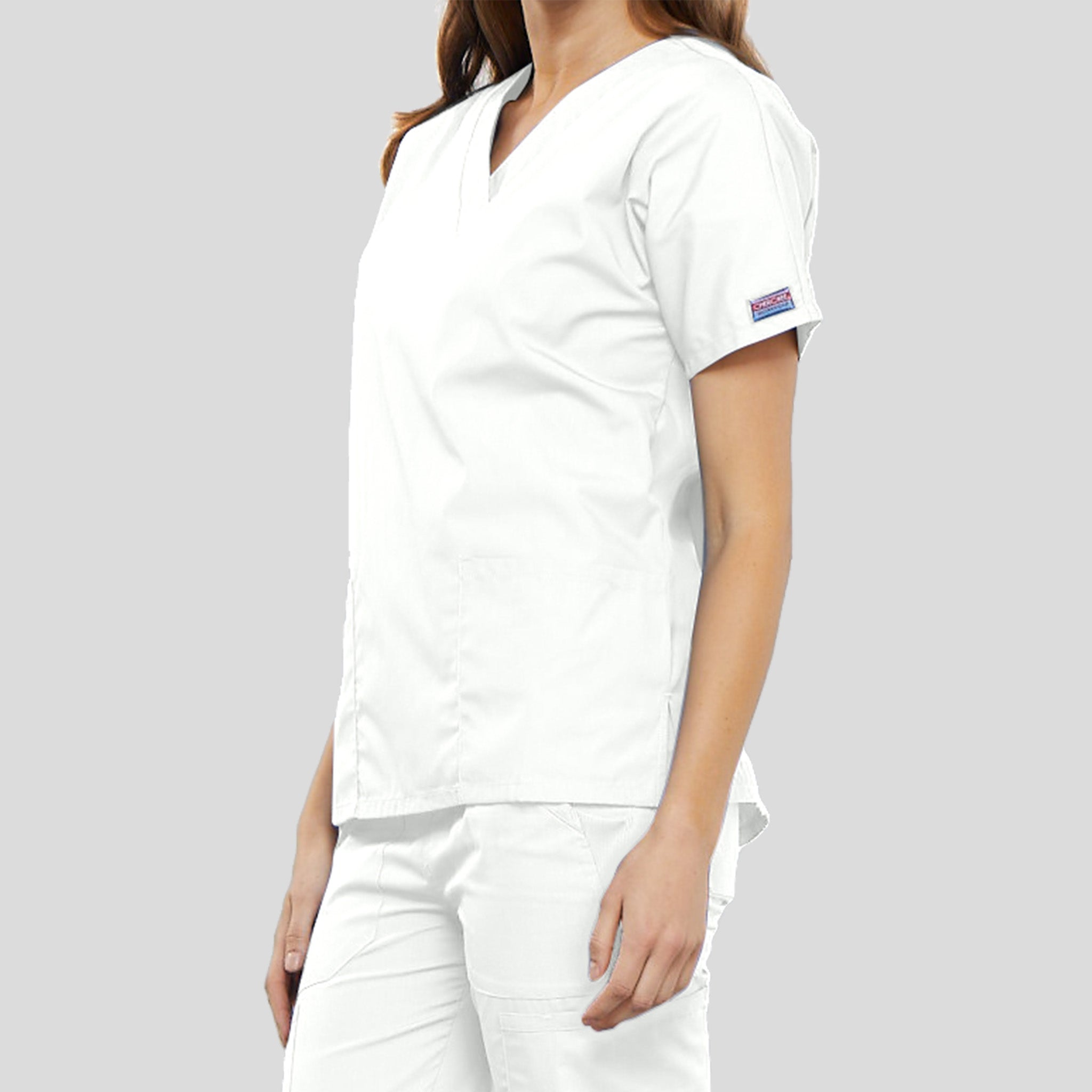 Women's V-Neck 2 Pocket | White