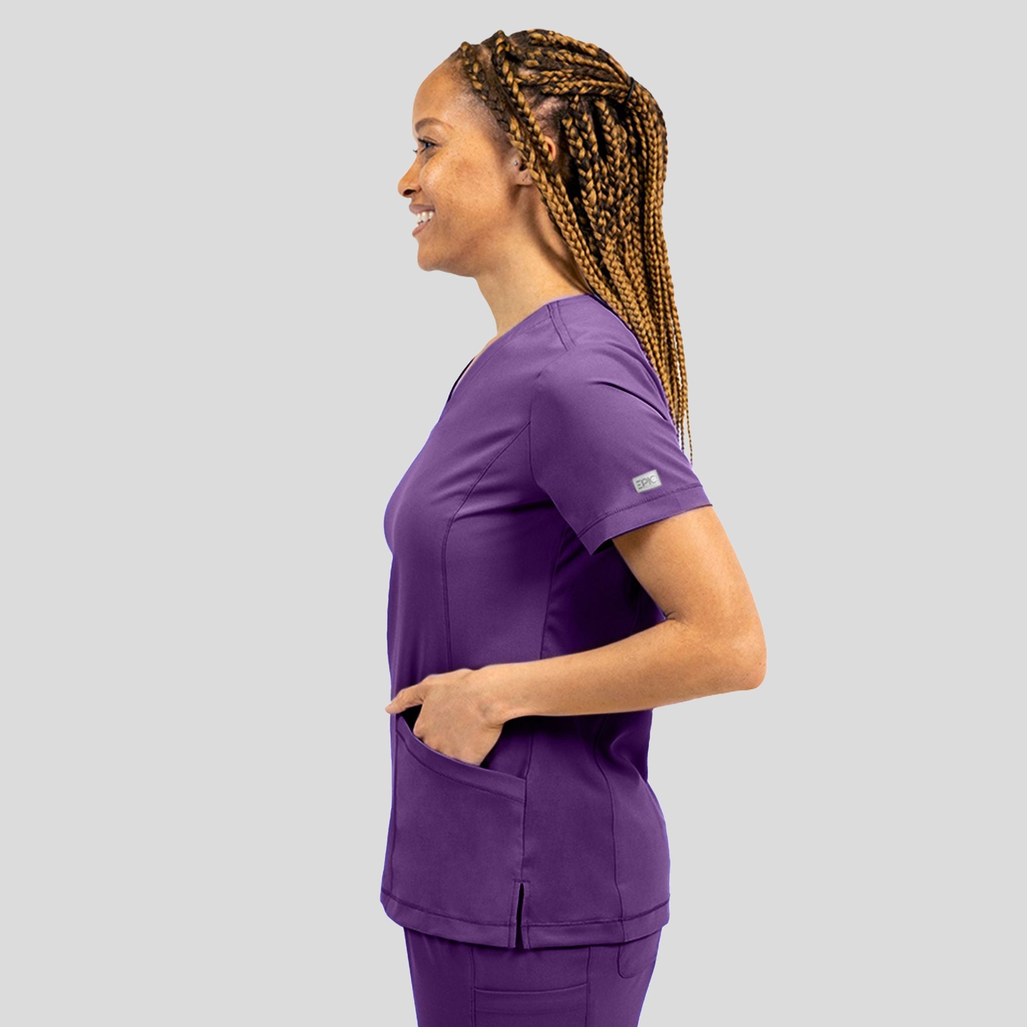 Women's V-Neck Top | Eggplant