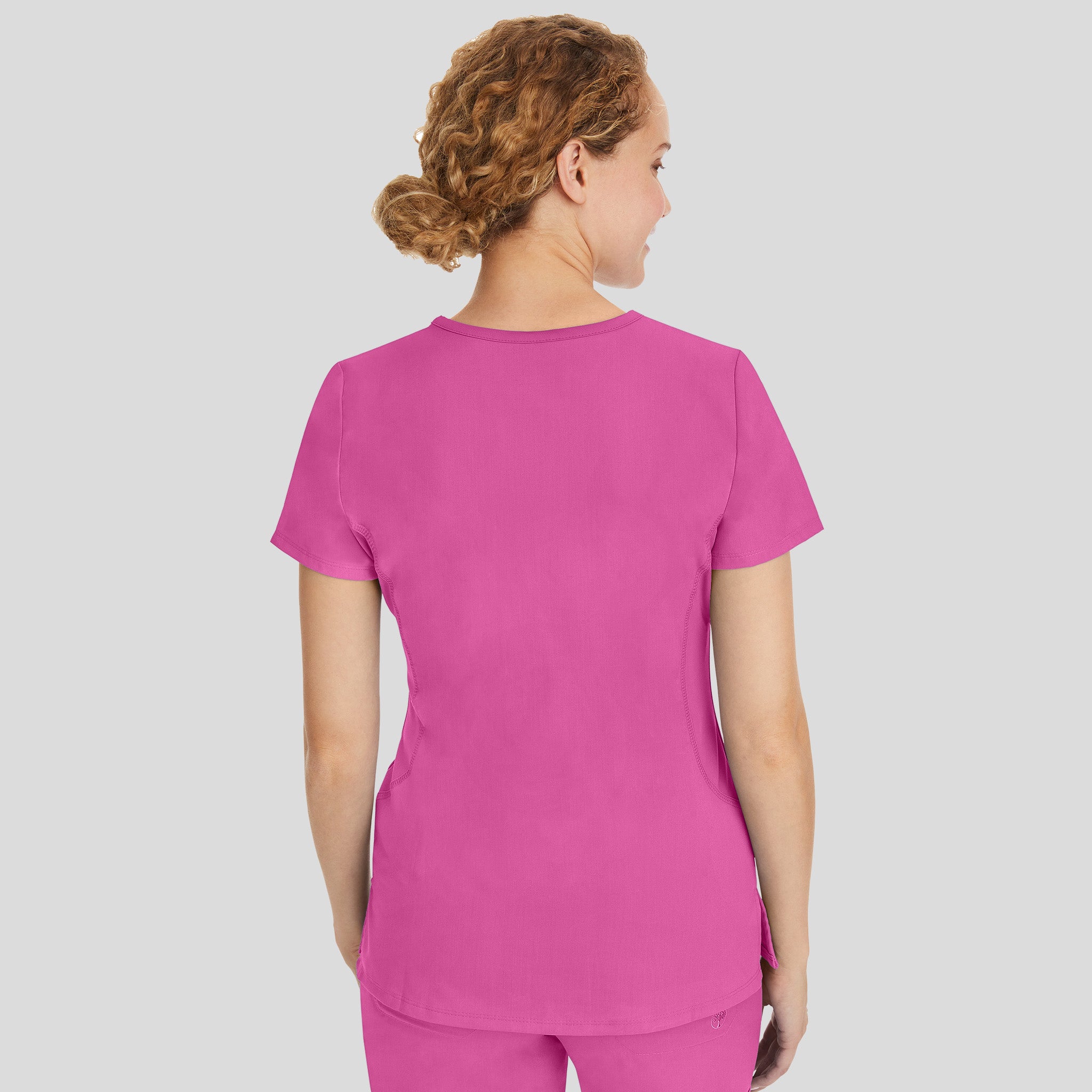 Juliet V-Neck Yoga Scrub Top | Shocking Pink