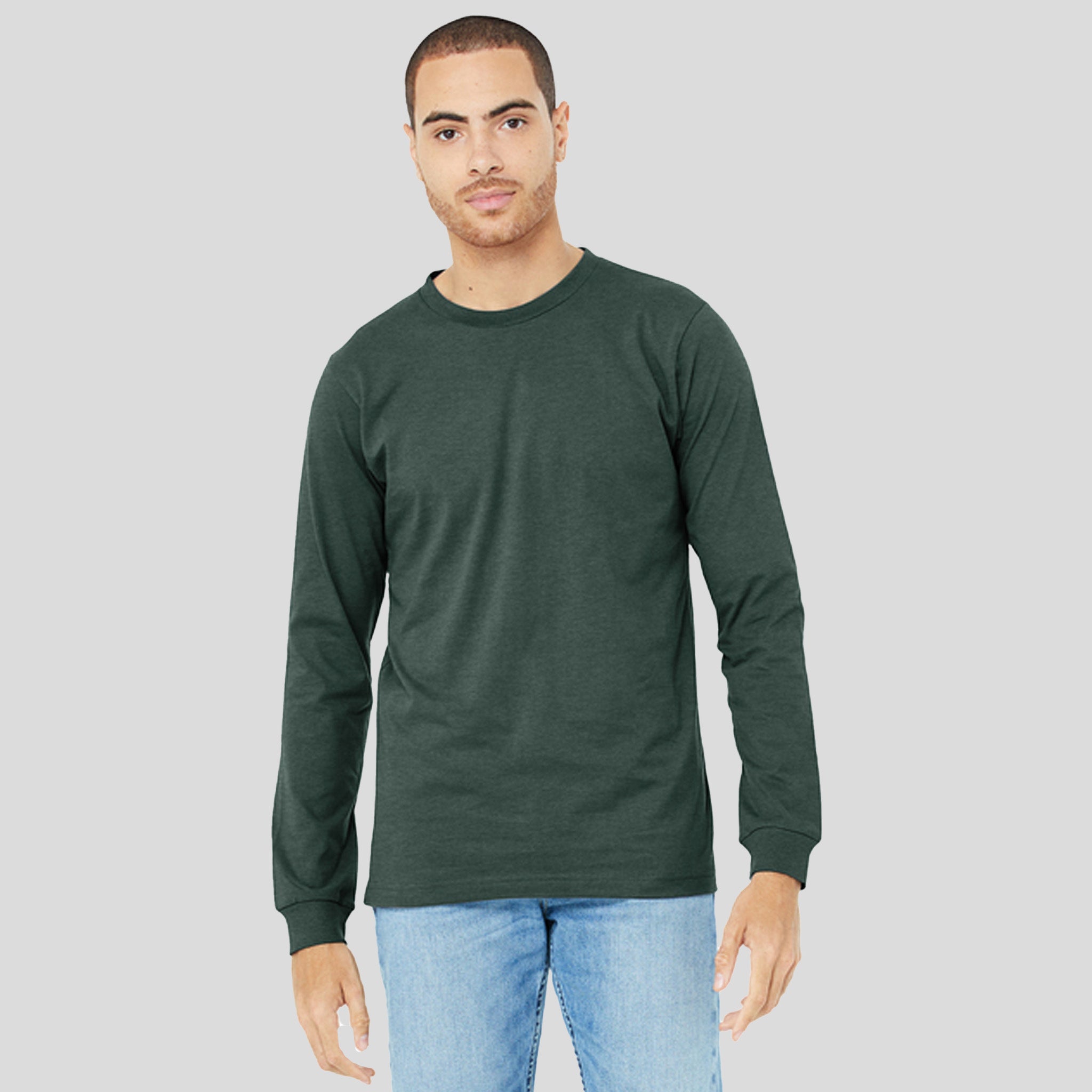 Unisex Heather CVC Long Sleeve Tee | Heather Forest