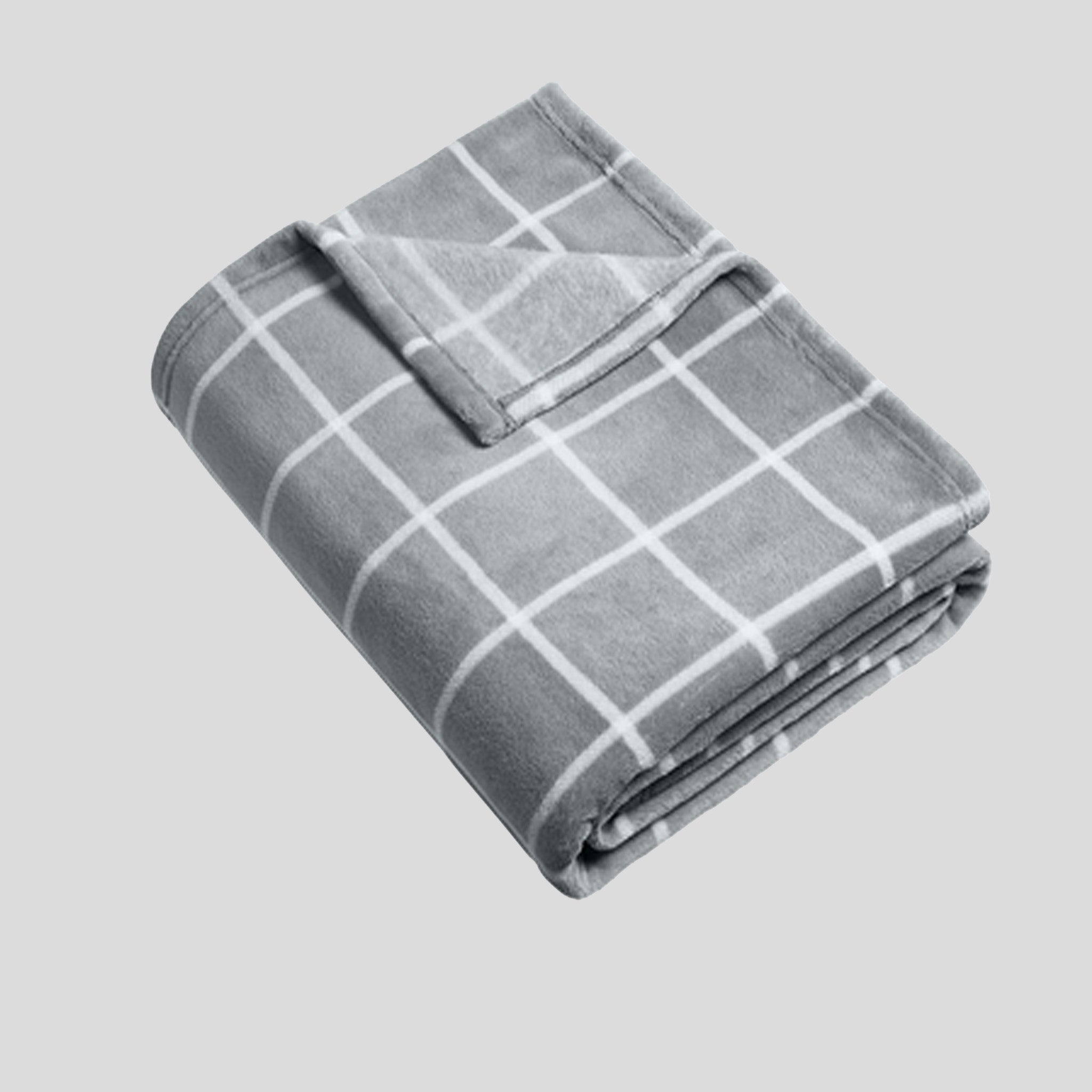 Ultra Plush Blanket | Gusty Grey/Marshmallow Check