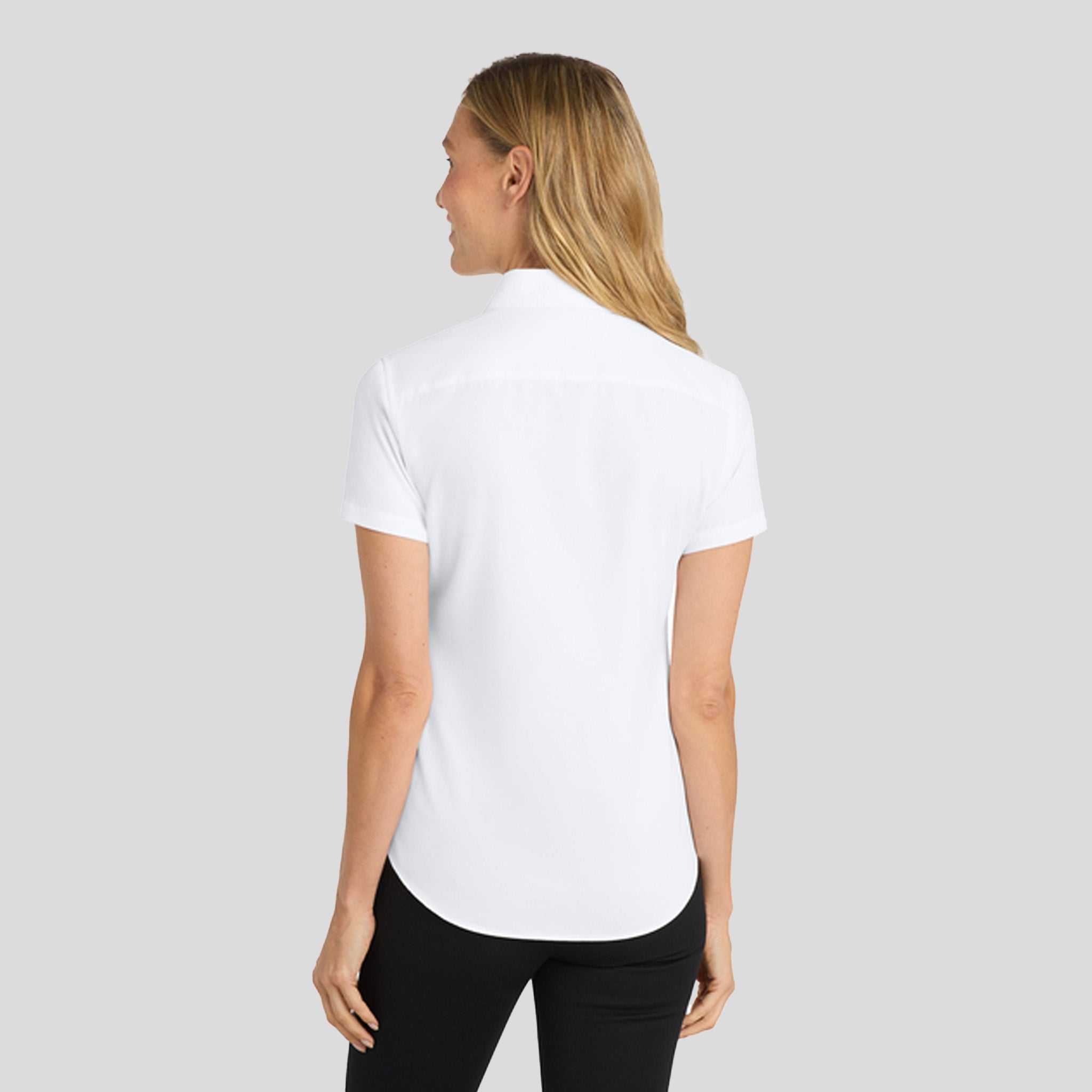 Women's Short Sleeve Easy Care Shirt | White/Light Stone