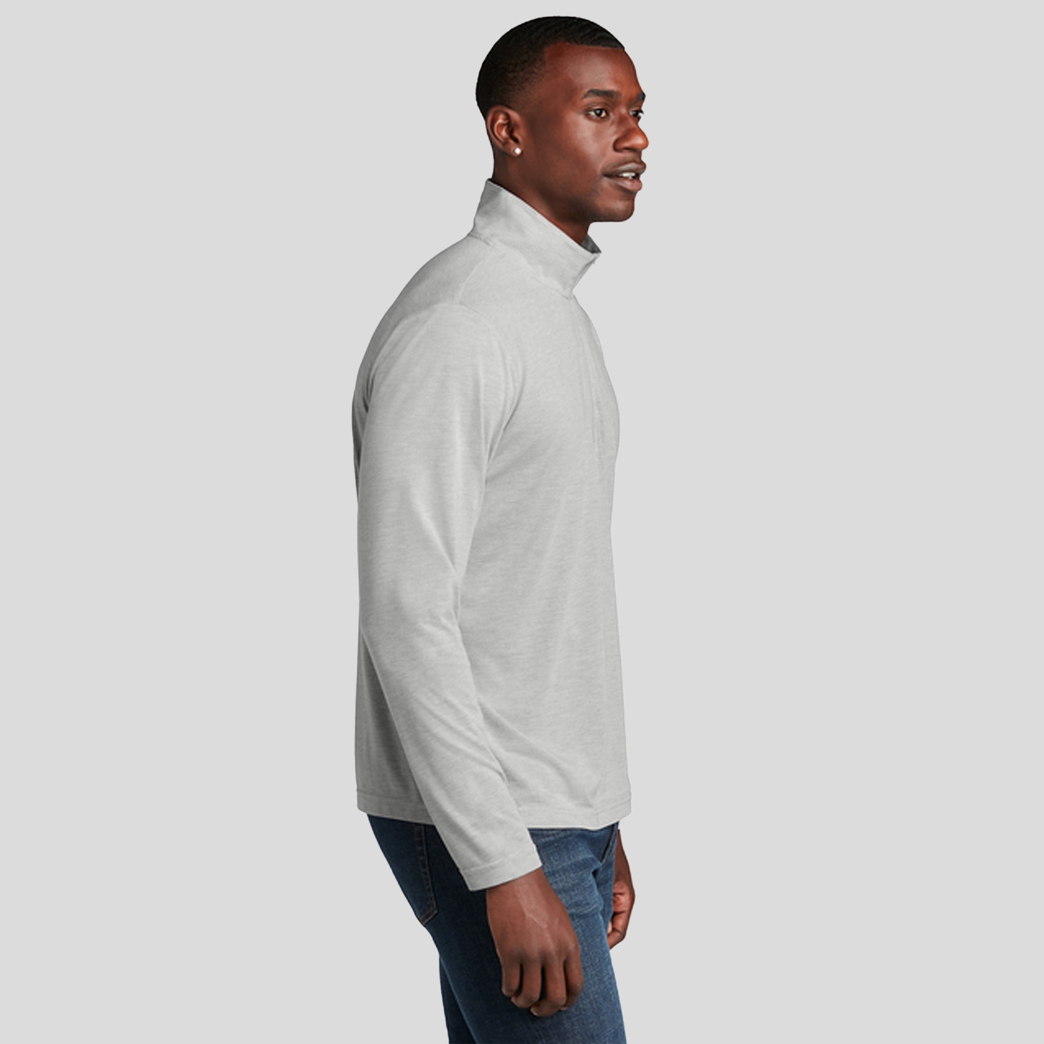 PosiCharge ® Tri-Blend Wicking 1/4-Zip Pullover | Light Grey Heather