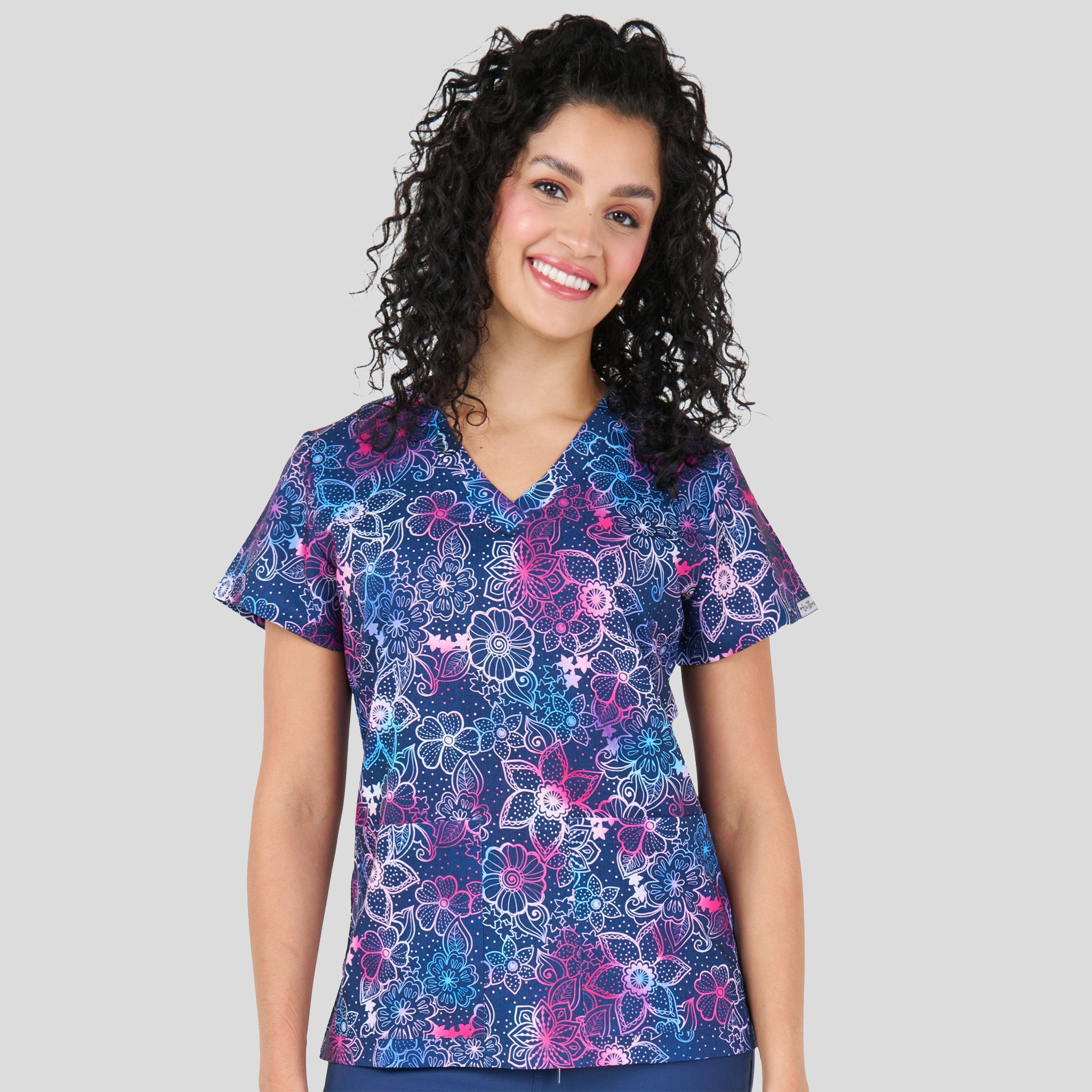 Audrey Print Top | Floral Blues